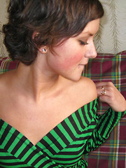 Cute baby adores giving a head before the camera.