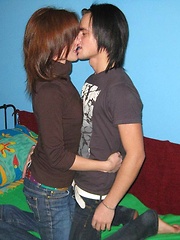 Pal undresses teen beauty and fucks her sweet fresh pussy.
