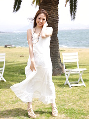 Hot darling Manami Ichikawa posing outdoors