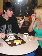 Pretty teen chick gets her holes banged in a bathroom.